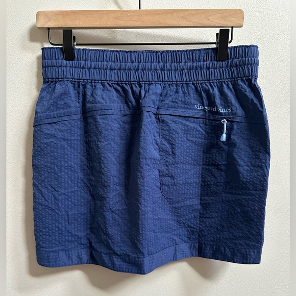 NEW Vineyard Vines Performance Seersucker Harbor Skirt Deep Bay Navy Women’s XS - Picture 5 of 9